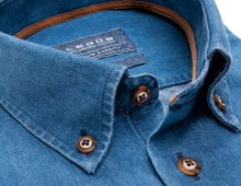 Afbeelding in Gallery-weergave laden, Tailored Fit overhemd lange mouw button down denim
