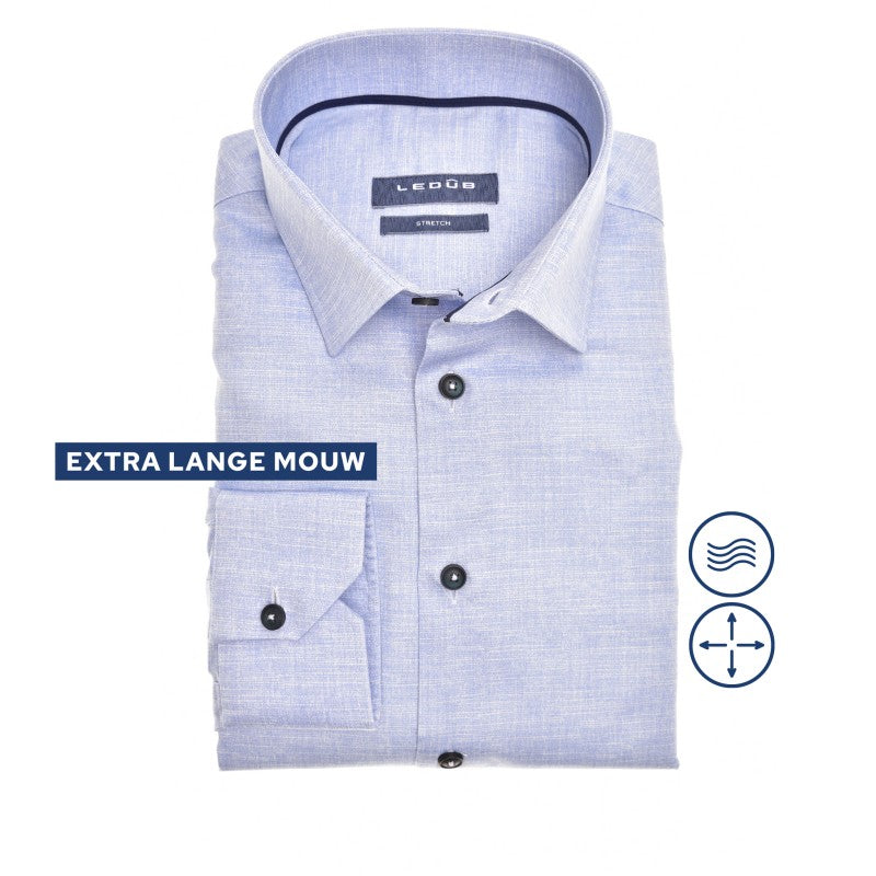 Modern Fit N overhemd extra lange mouw semi spread stretch