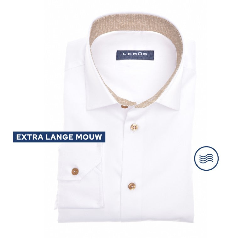 Modern Fit N overhemd extra lange mouw semi spread easy care