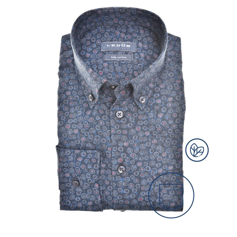 Modern Fit N overhemd lange mouw button down puur katoen